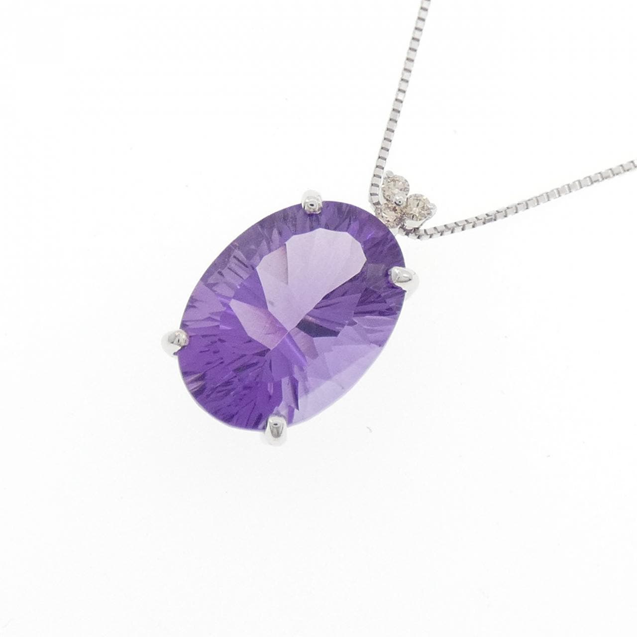 K18WG アメジスト ネックレス 5.28CT