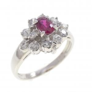 PT900 ルビー リング 0.30CT
