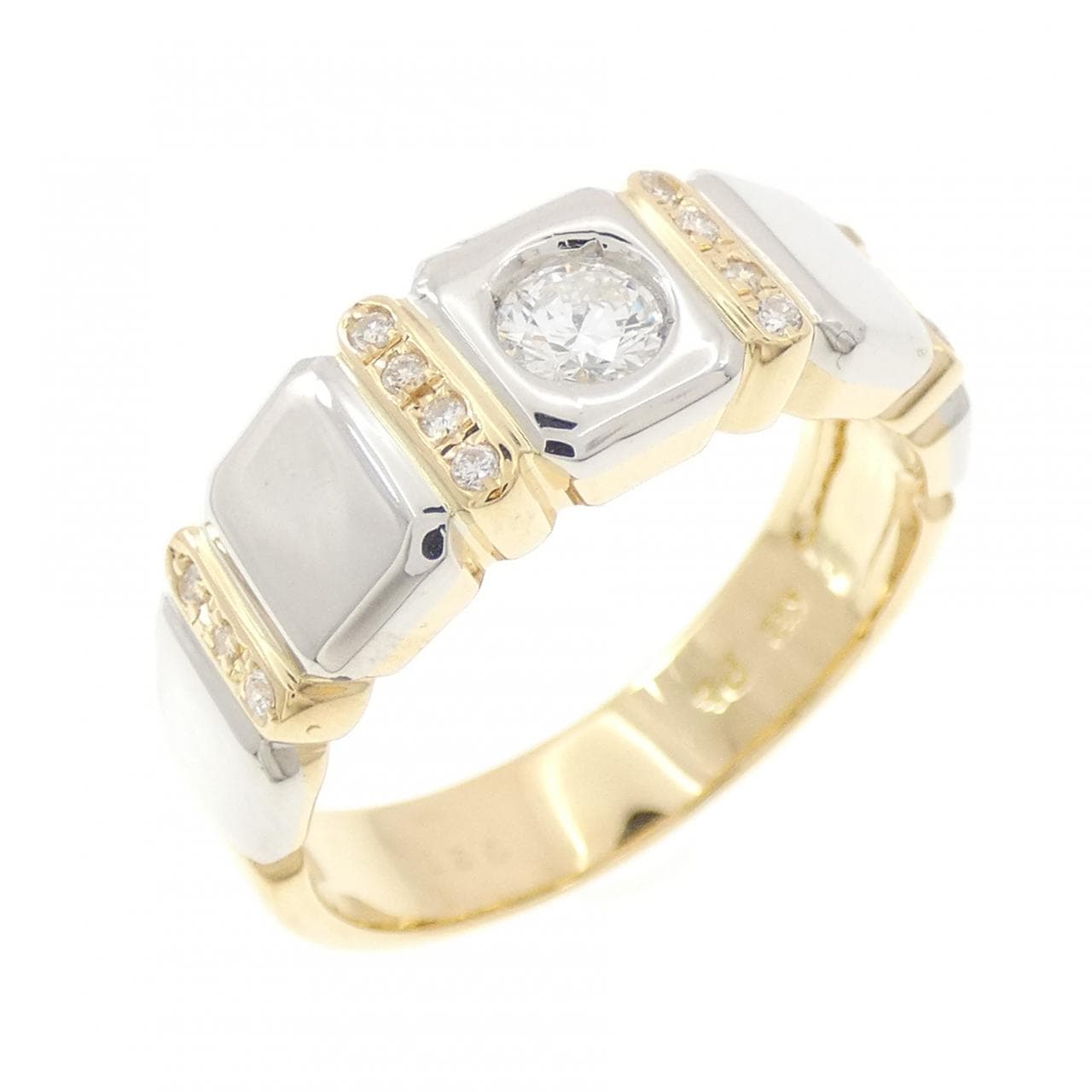 K18YG/PT Diamond ring 0.27CT