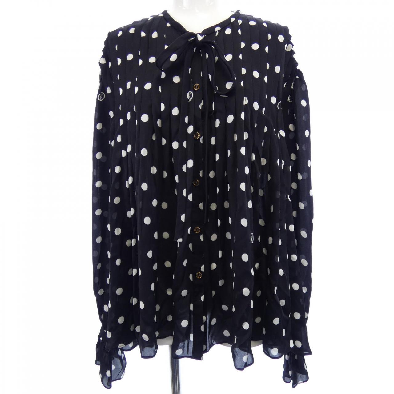 ルイヴィトン LOUIS VUITTON シアーモスリンポルカドットブラウス FMTO71NR1 シャツ