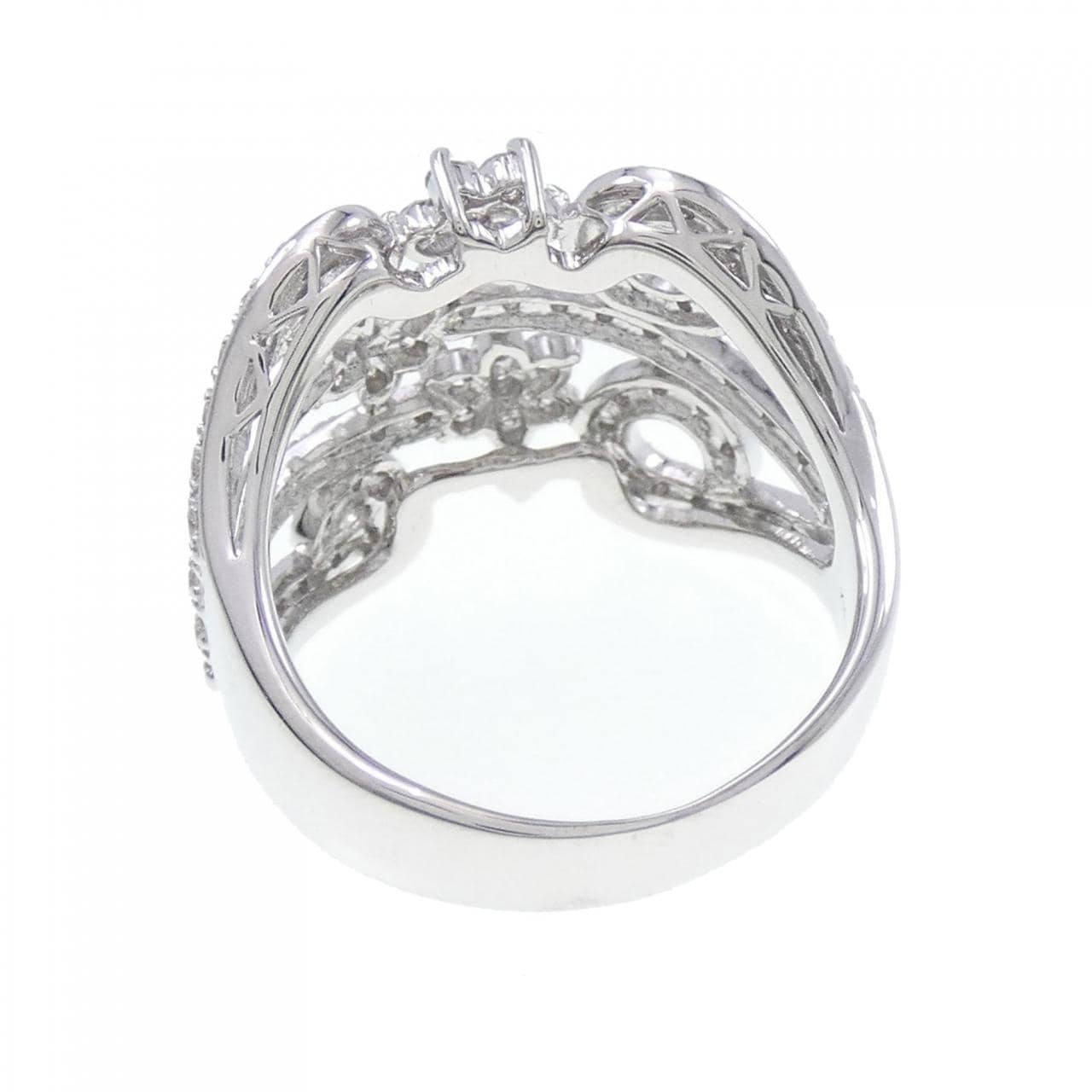 K18WG Flower Diamond Ring 0.93CT