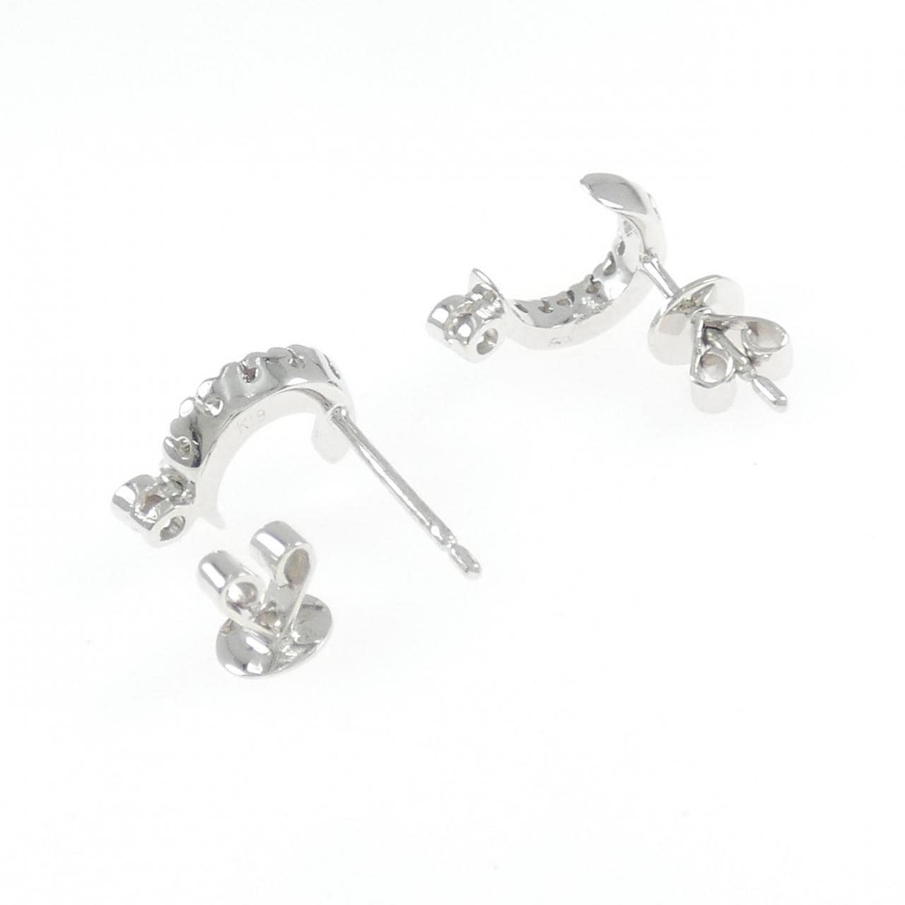 K18WG/750WG鑽石耳環