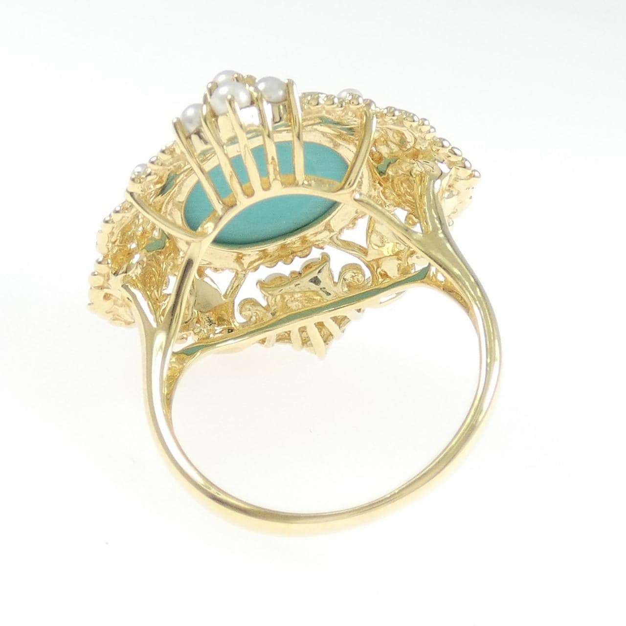 K18YG ターコイズ リング 3.50CT