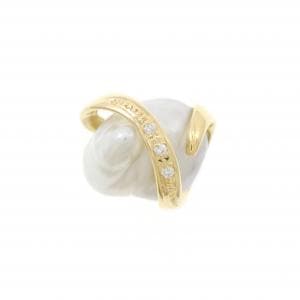 K18YG 白蝶パール ブローチ