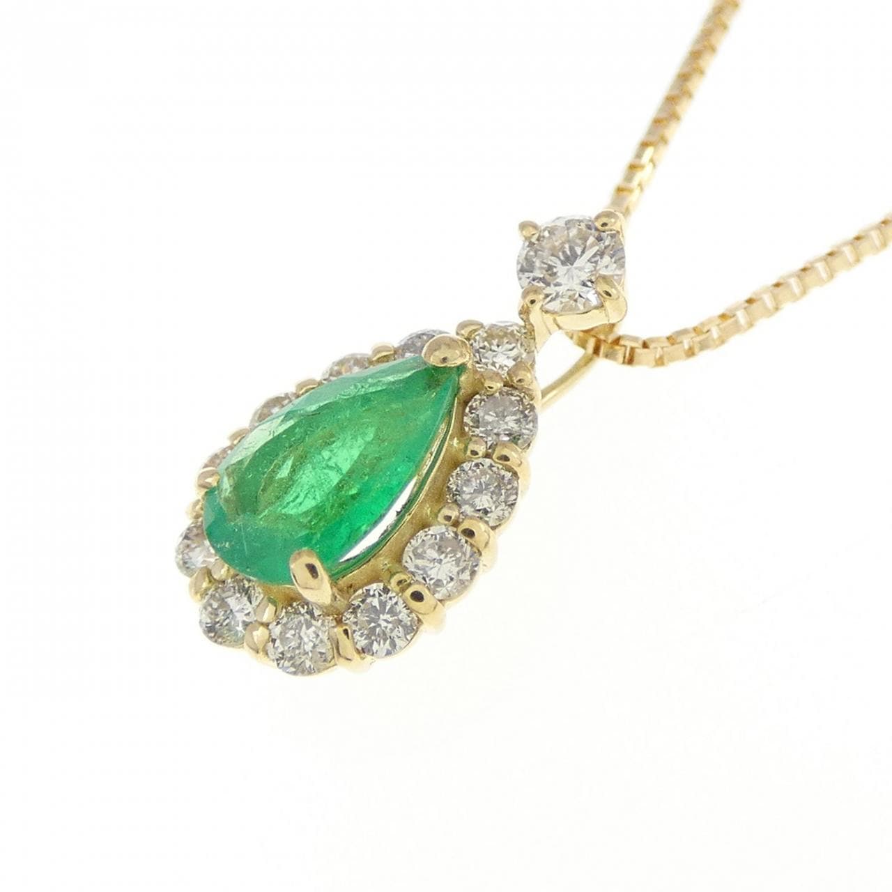 [BRAND NEW] K18YG emerald necklace 0.20CT