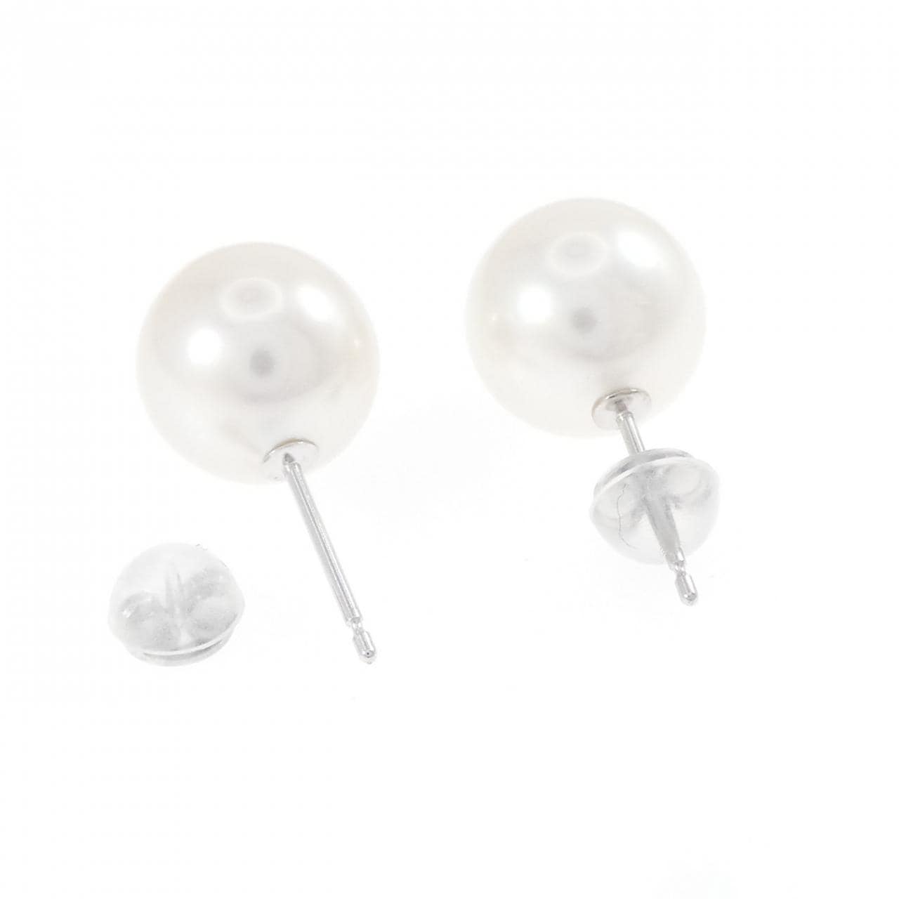 K14WG 白蝶パール ピアス 10.5mm