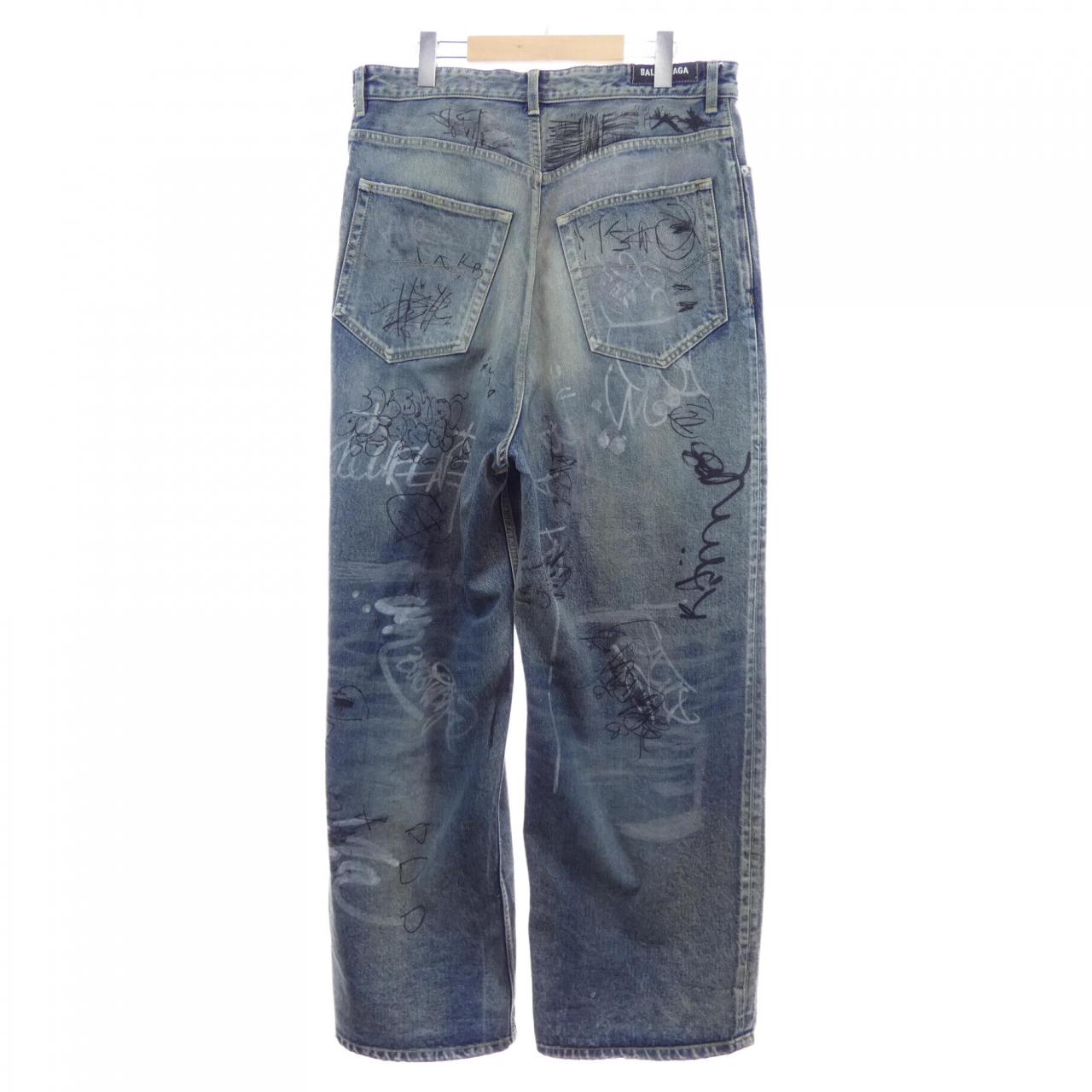 バレンシアガ BALENCIAGA GRAFFITI BAGGY 745223 TNW01 UNISEX ジーンズ
