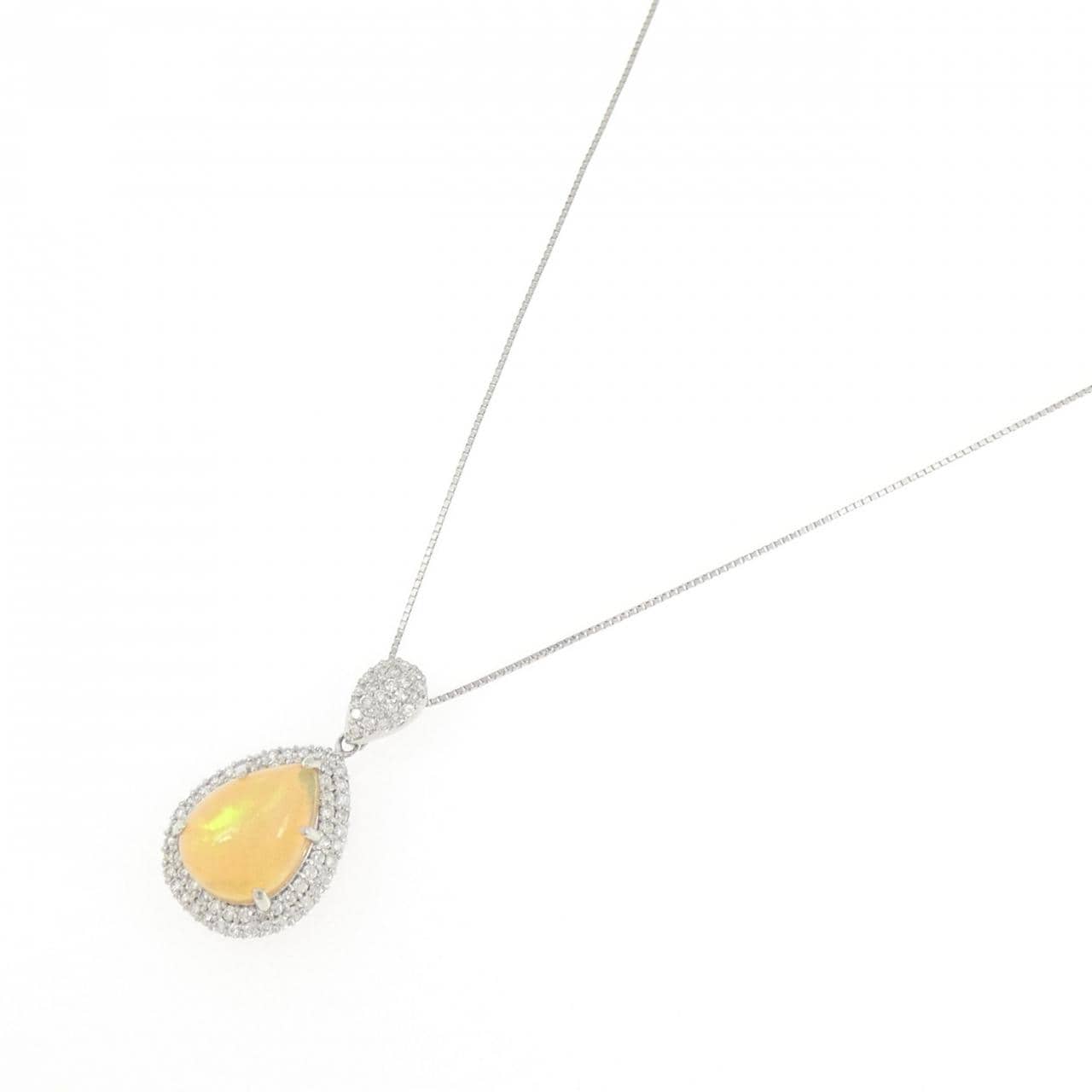 PT900/PT850 オパール ネックレス 3.54CT