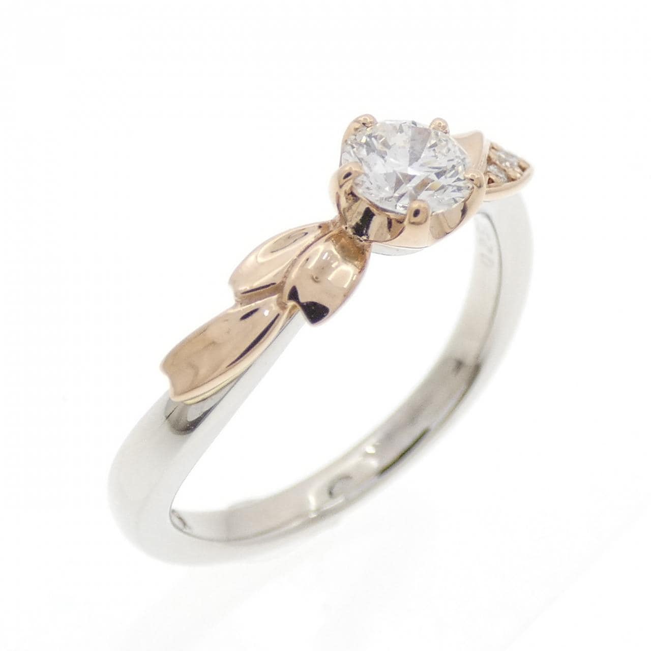 PT950/K18PG ダイヤモンド リング 0.250CT F VS1 3EXT H＆C