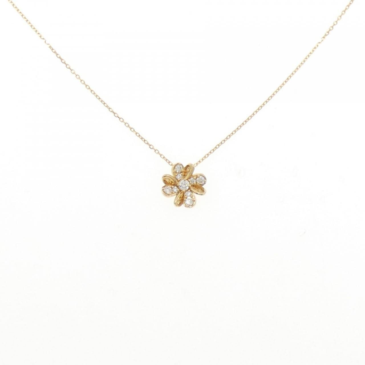 ポンテヴェキオ フラワー ダイヤモンド ネックレス 0.12CT