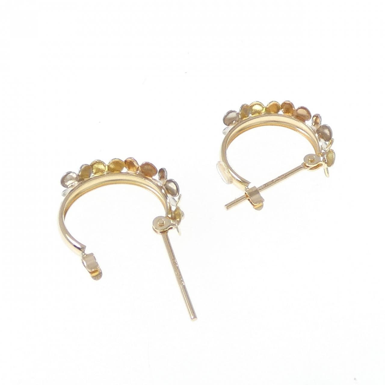 K18YG/PT900/K18PG フラワー ピアス