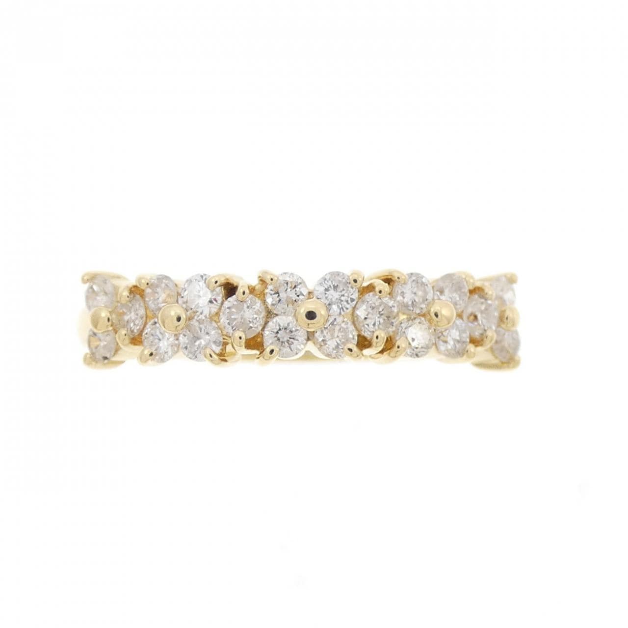K18YG フラワー ダイヤモンド リング 0.40CT