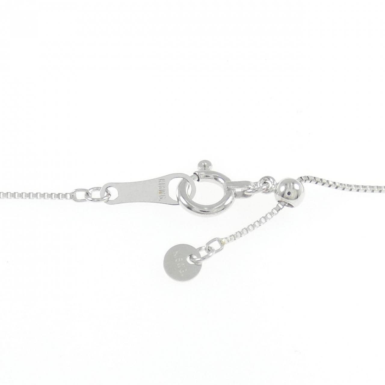 K18WG イニシャルM ダイヤモンド ネックレス 0.26CT