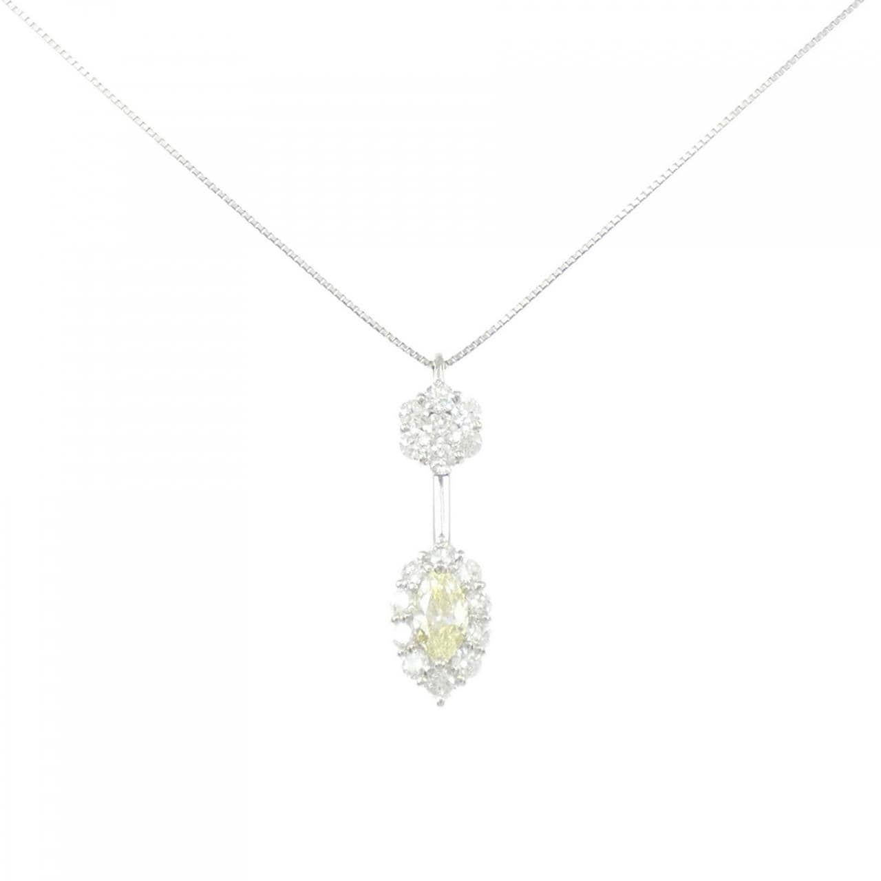 PT900/PT850 ダイヤモンド ネックレス 0.780CT LY VS2 マーキスカット