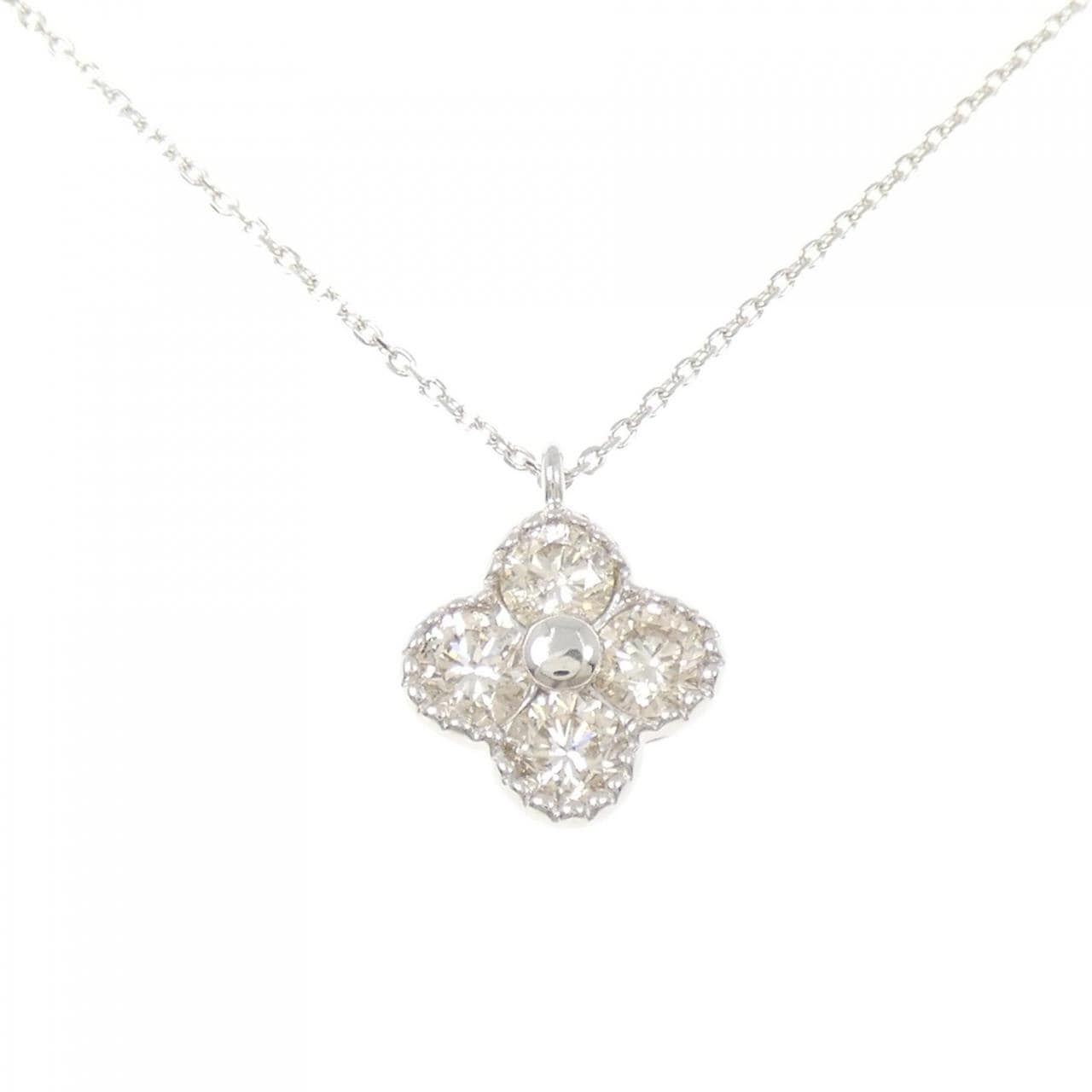 K18WG Flower Diamond Necklace 1.010CT
