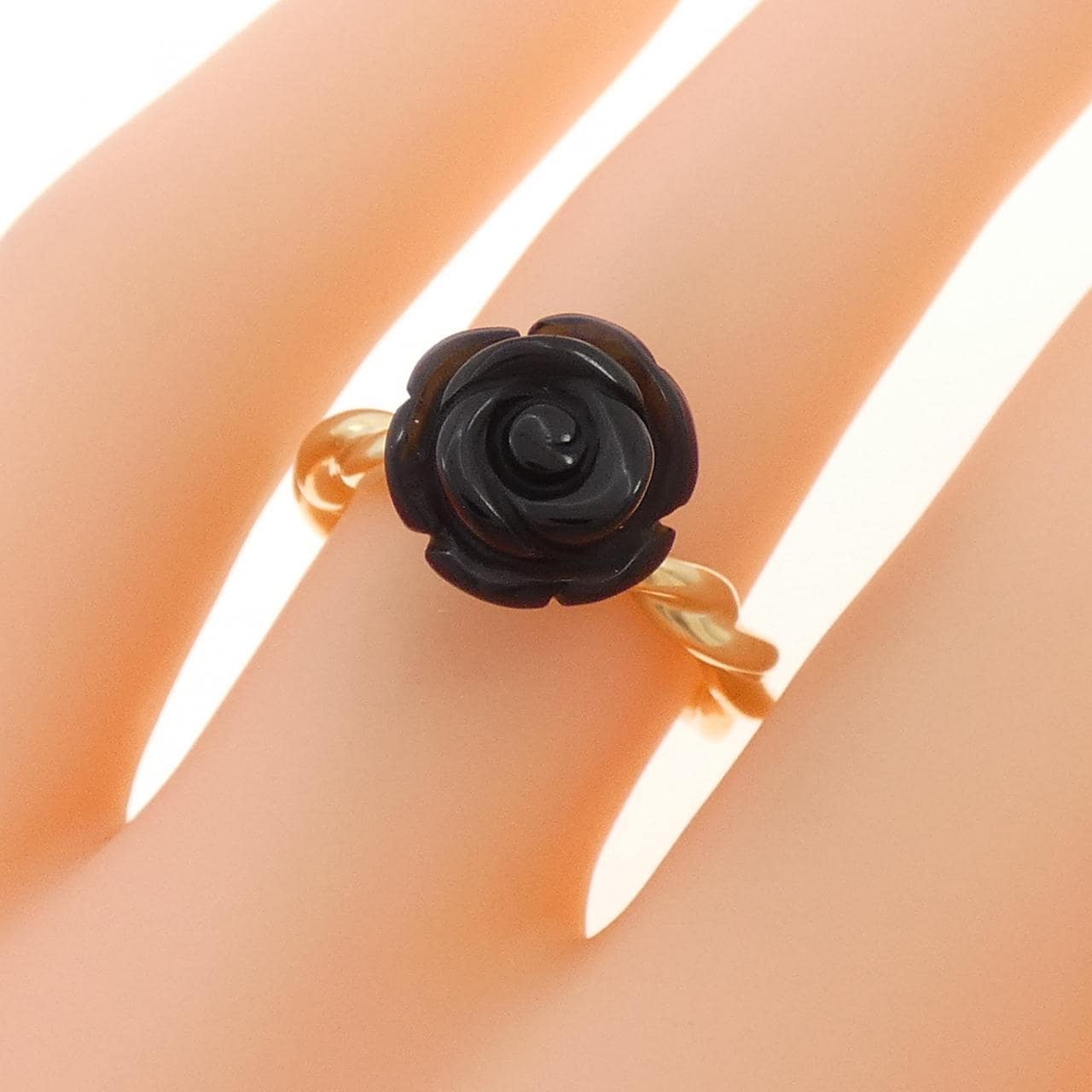 K10YG オブシディアン リング