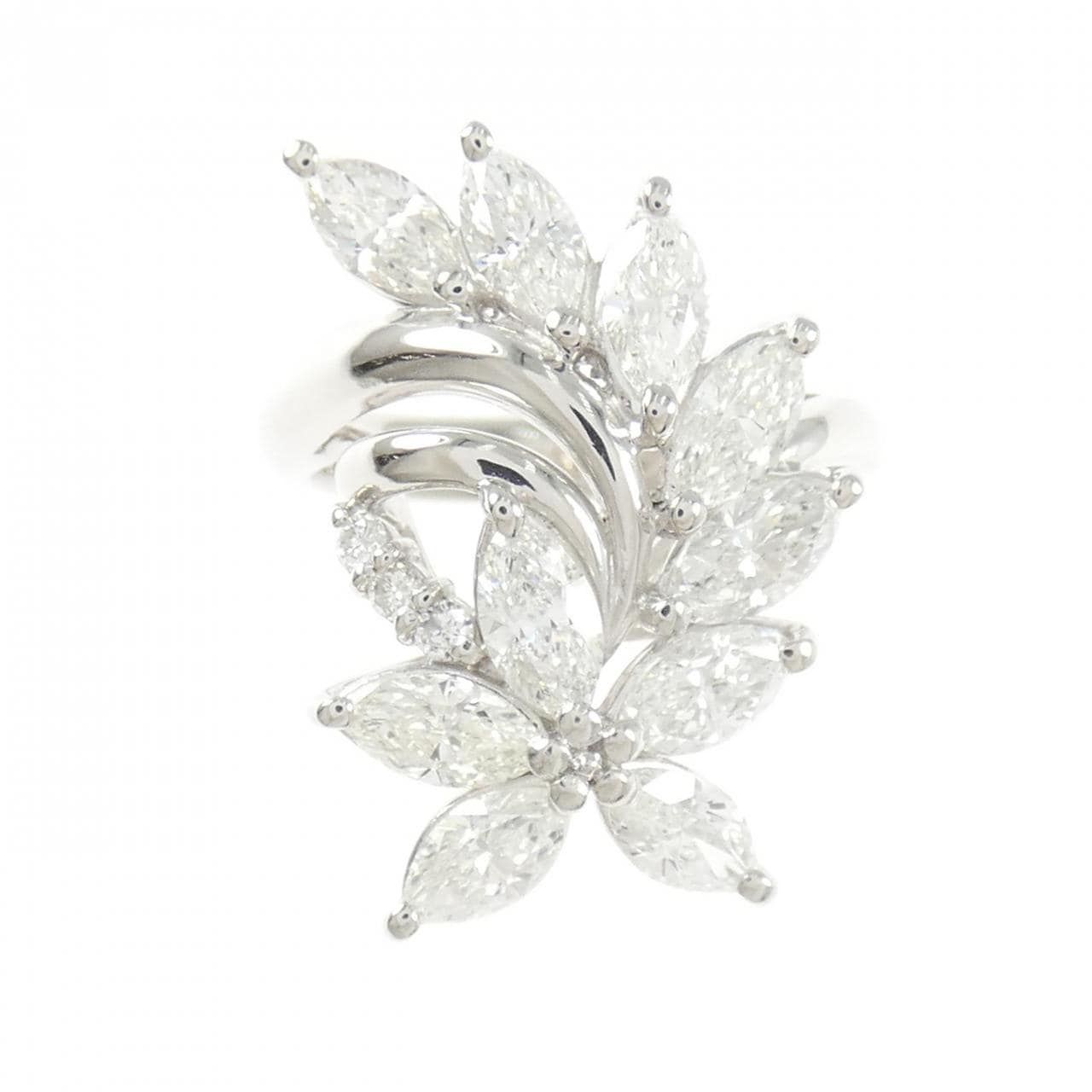 PT900 フラワー ダイヤモンド リング 2.48CT