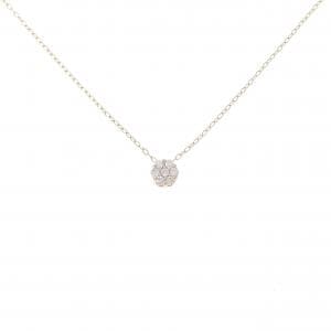 K10YG フラワー ダイヤモンド ネックレス 0.08CT