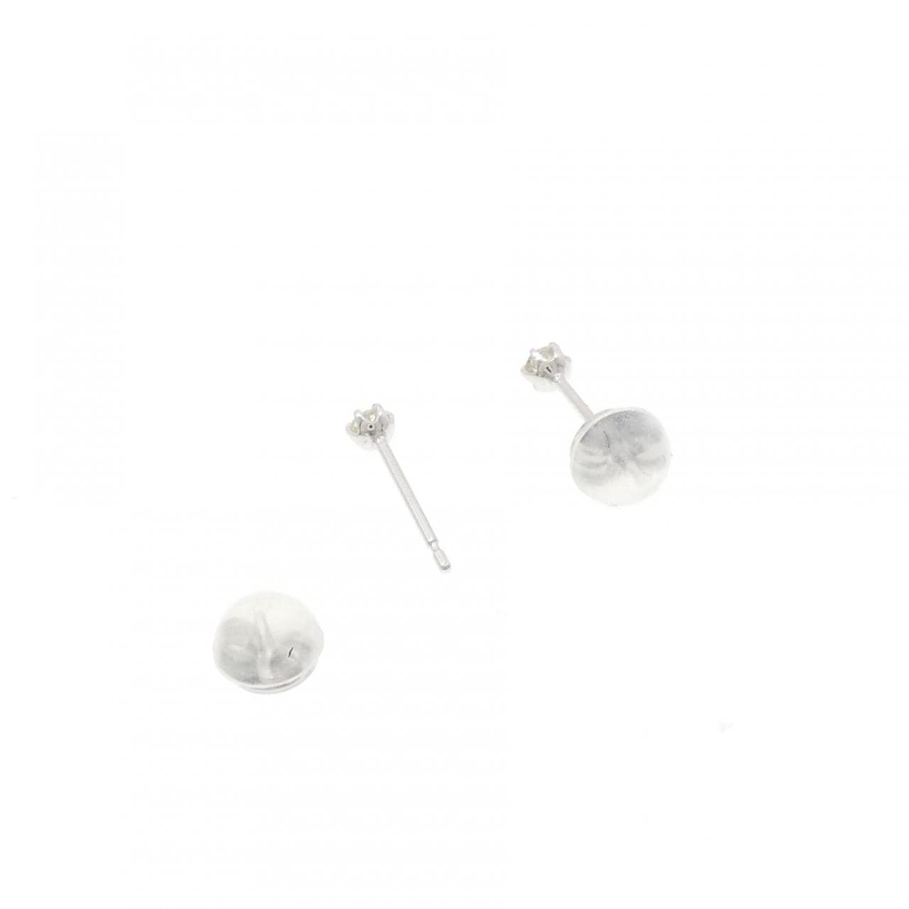 K18WG ソリティア ダイヤモンド ピアス 0.10CT