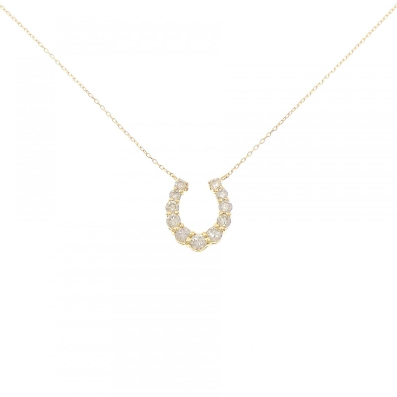K18YG ホースシュー ダイヤモンド ネックレス 0.50CT