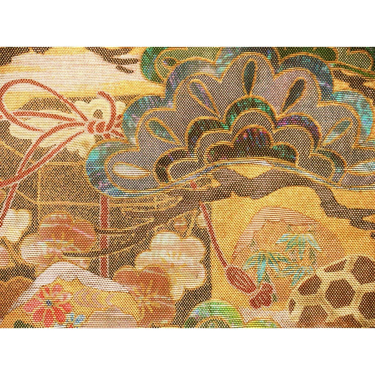 【未使用品】袋帯　川島織物　引箔　螺鈿加工