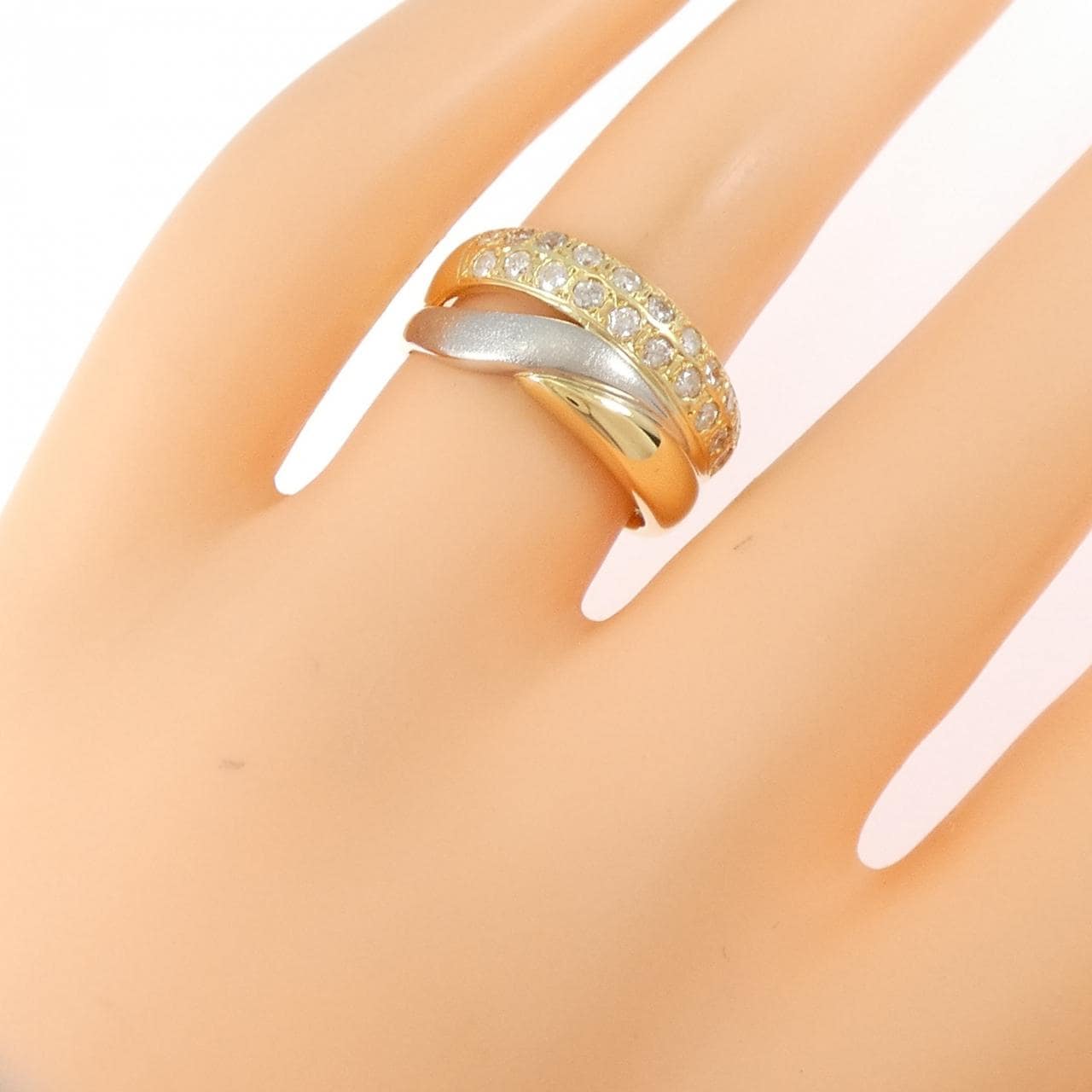 K18YG/PT850 ダイヤモンド リング 0.55CT