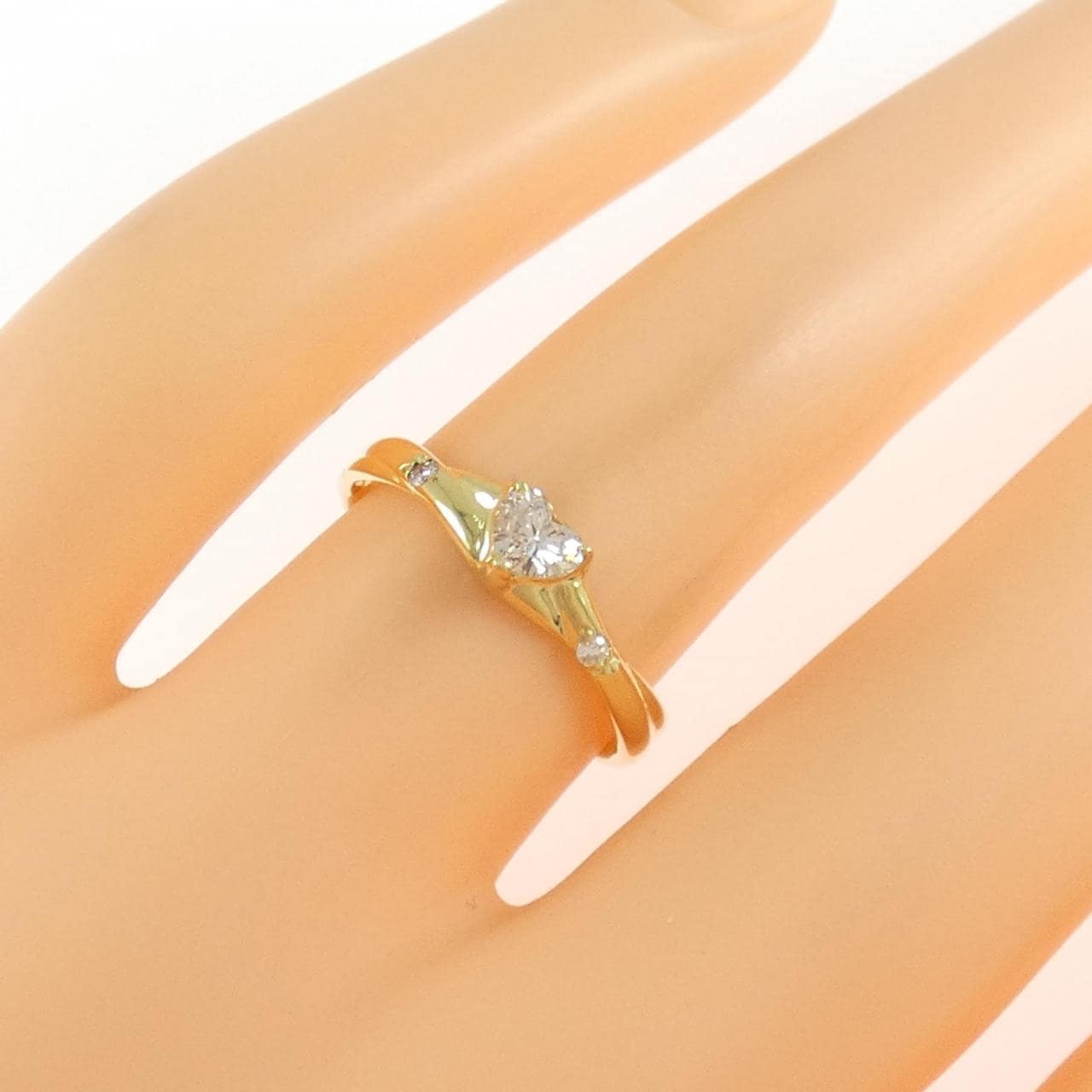 K18YG ハート ダイヤモンド リング 0.22CT