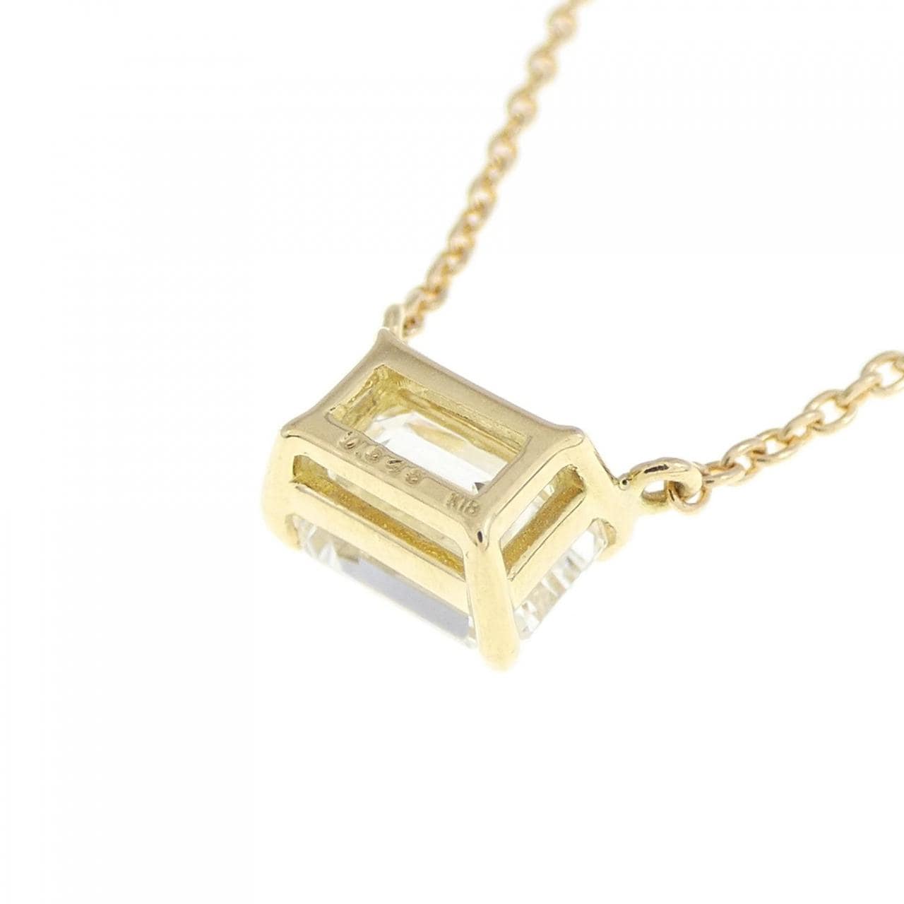 KOMEHYO|[Remake] K18YG Diamond Necklace 0.645CT H VVS2 Emerald Cut