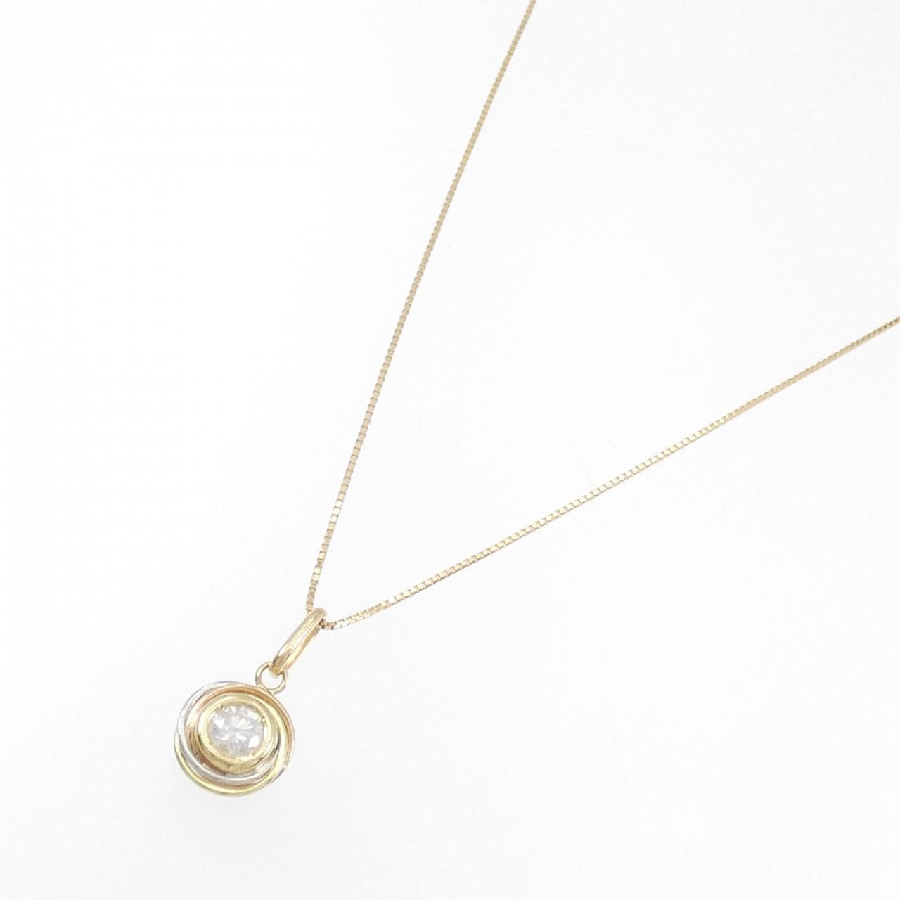 K18YG/PT900 ダイヤモンド ネックレス 0.30CT