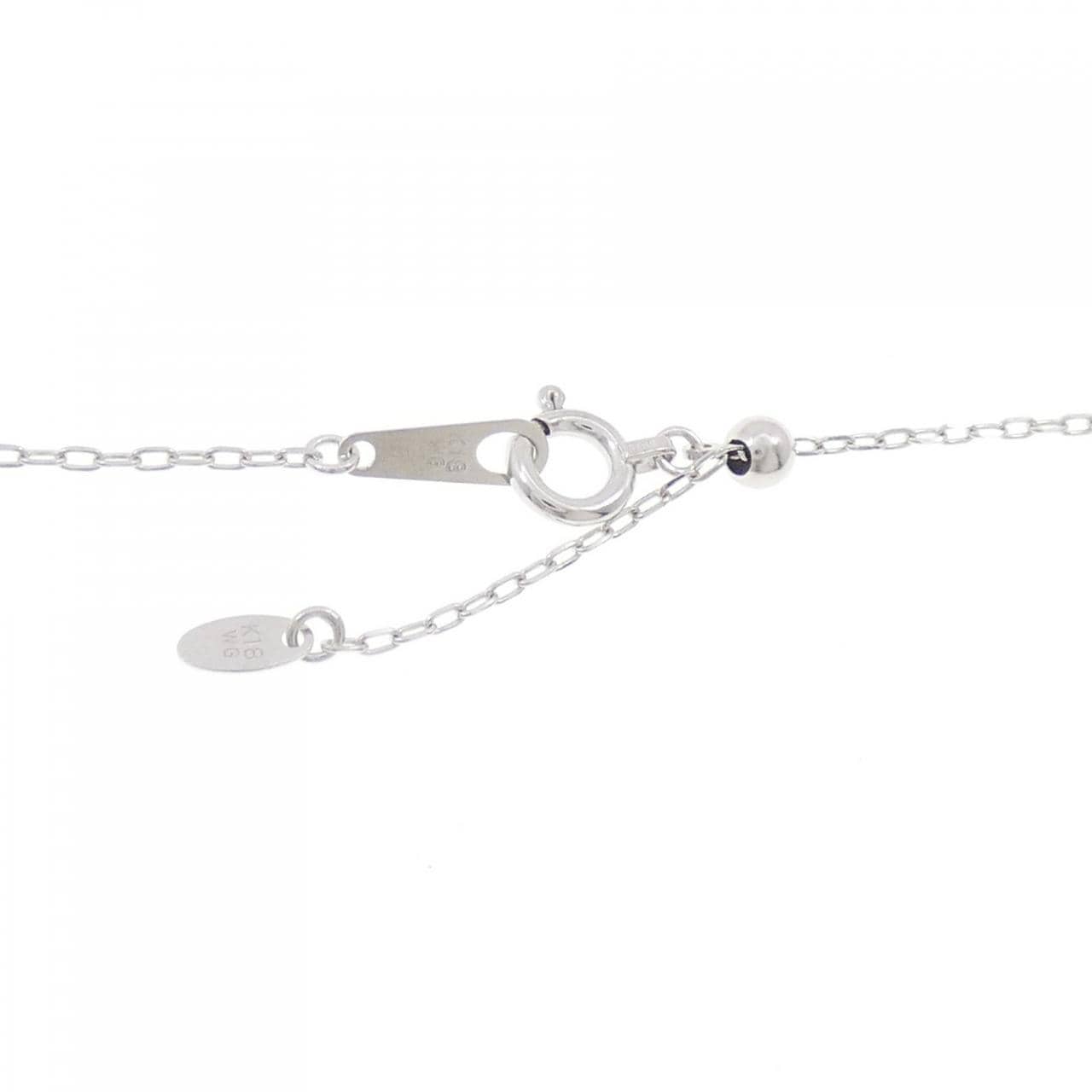 K18WG フラワー ダイヤモンド ネックレス 0.20CT