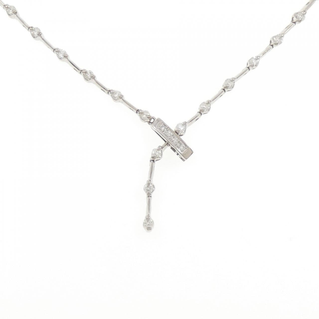K18WG ダイヤモンド ネックレス 3.00CT