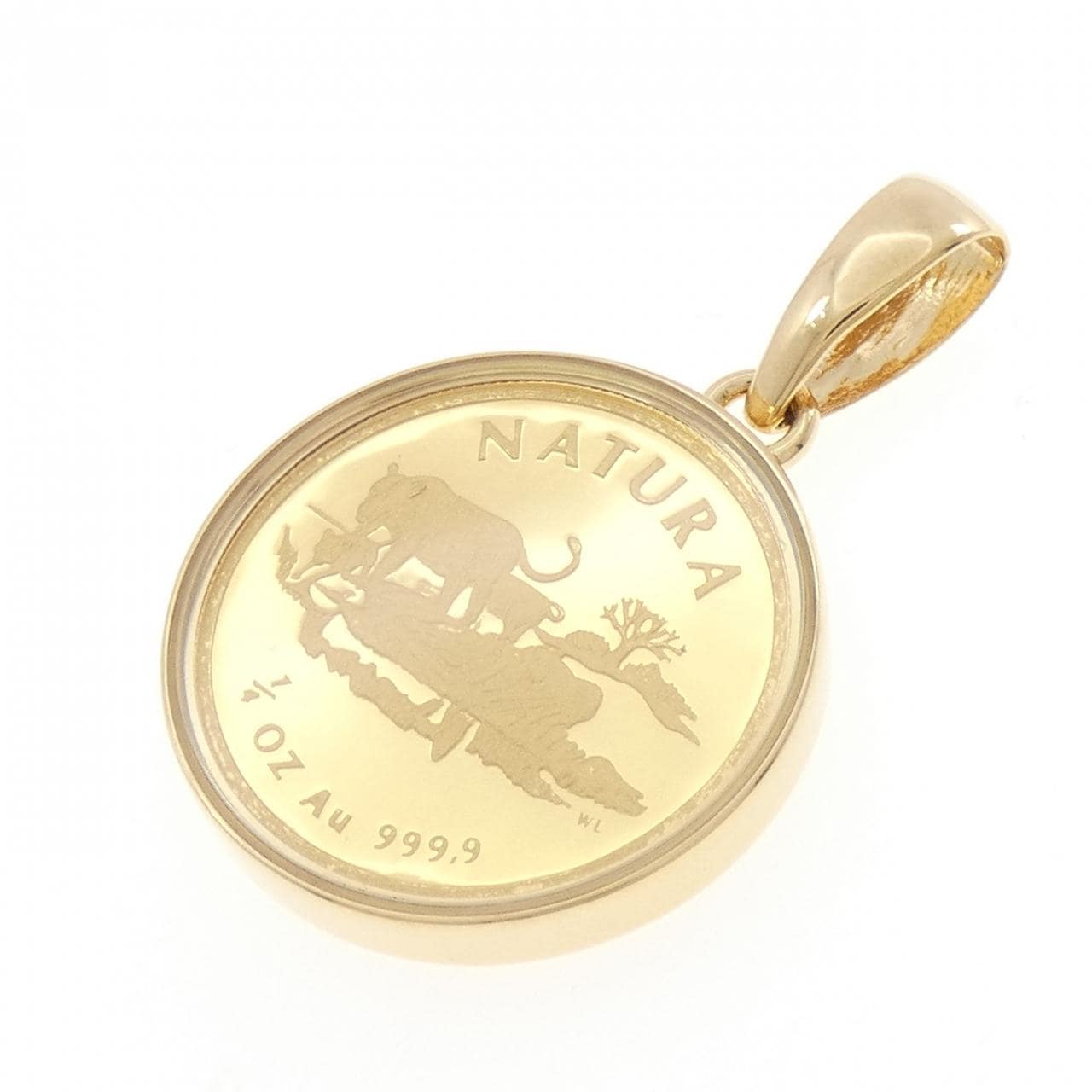 K18YG(枠) コイン ペンダント