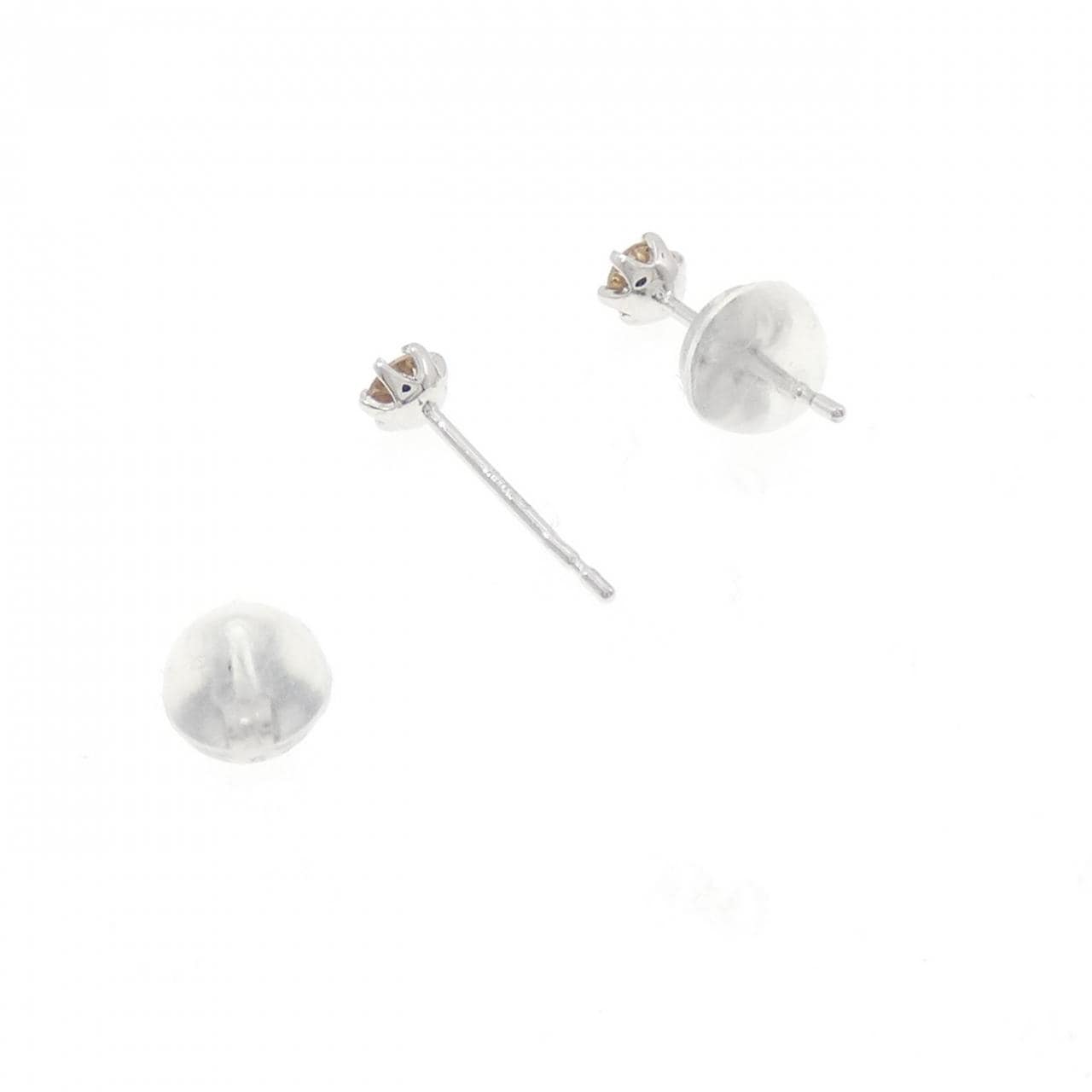 K18WG ソリティア ダイヤモンド ピアス 0.2CT