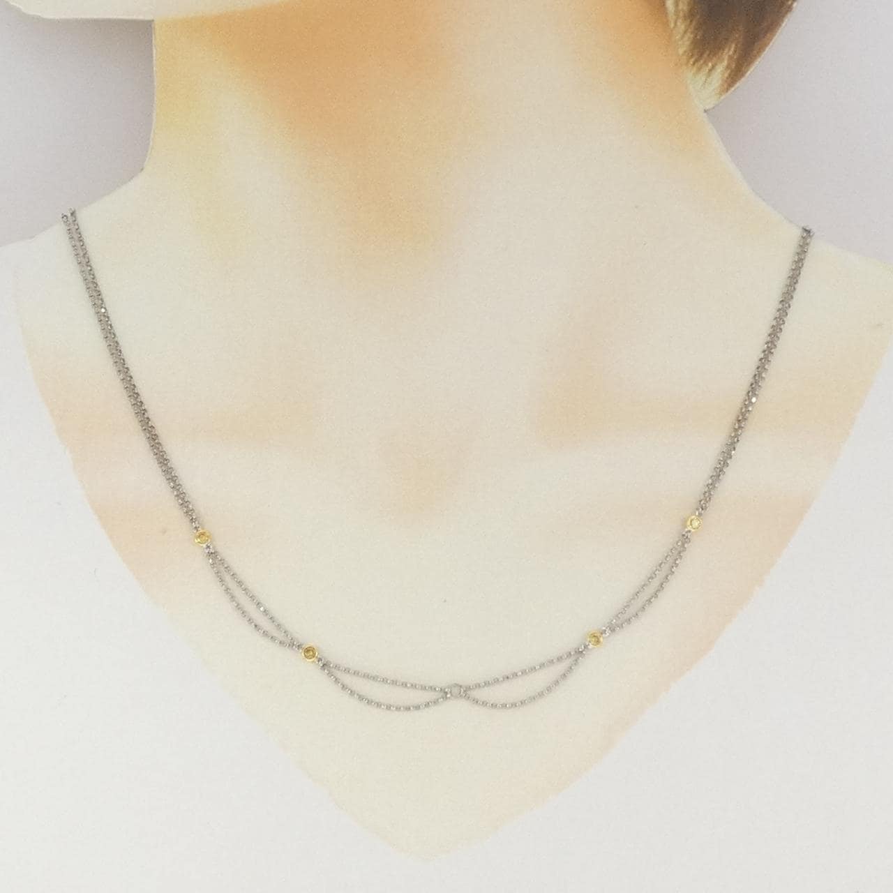 750WG/750YG 2WAY ダイヤモンド ネックレス