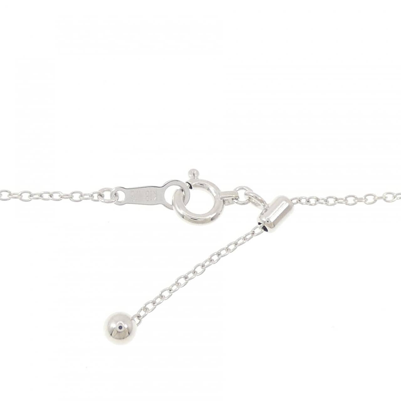 K18WG クロス×フラワー ダイヤモンド ネックレス 0.38CT