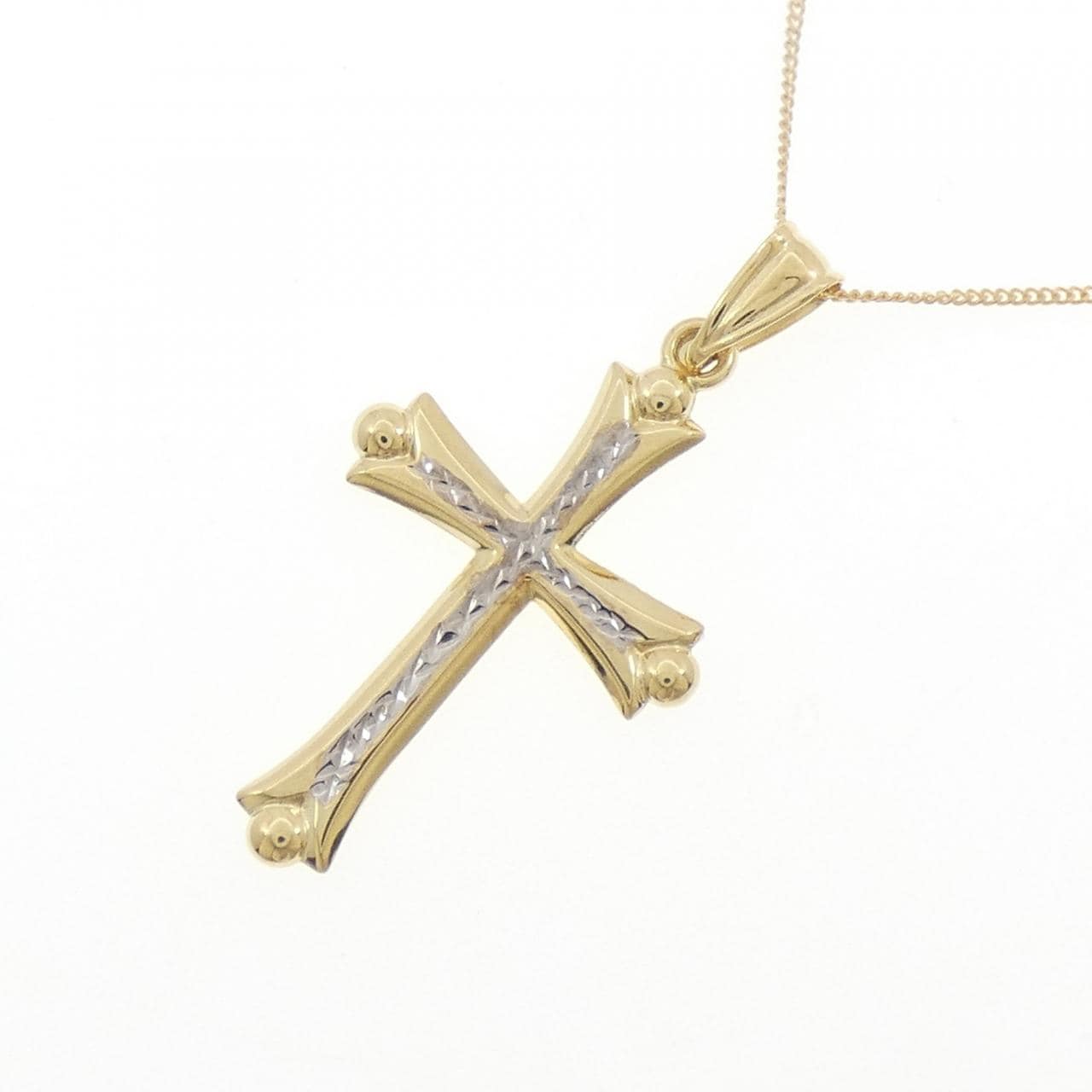 K18YG/K18WG クロス ネックレス