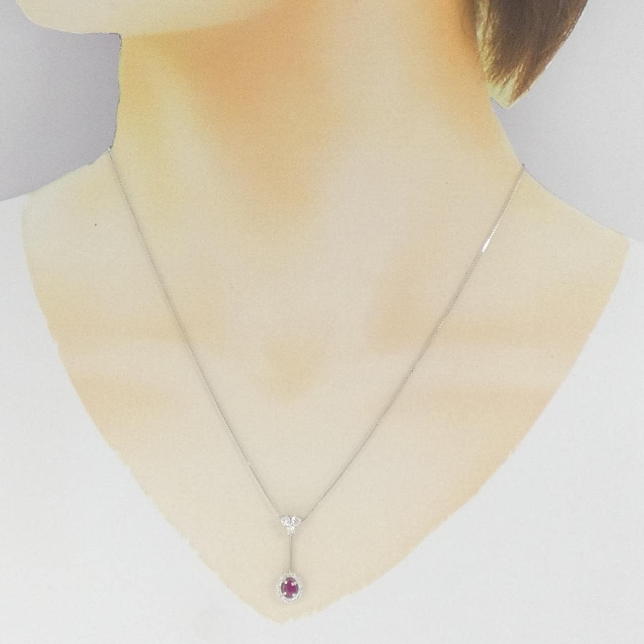 K18WG ルビー ネックレス 0.26CT