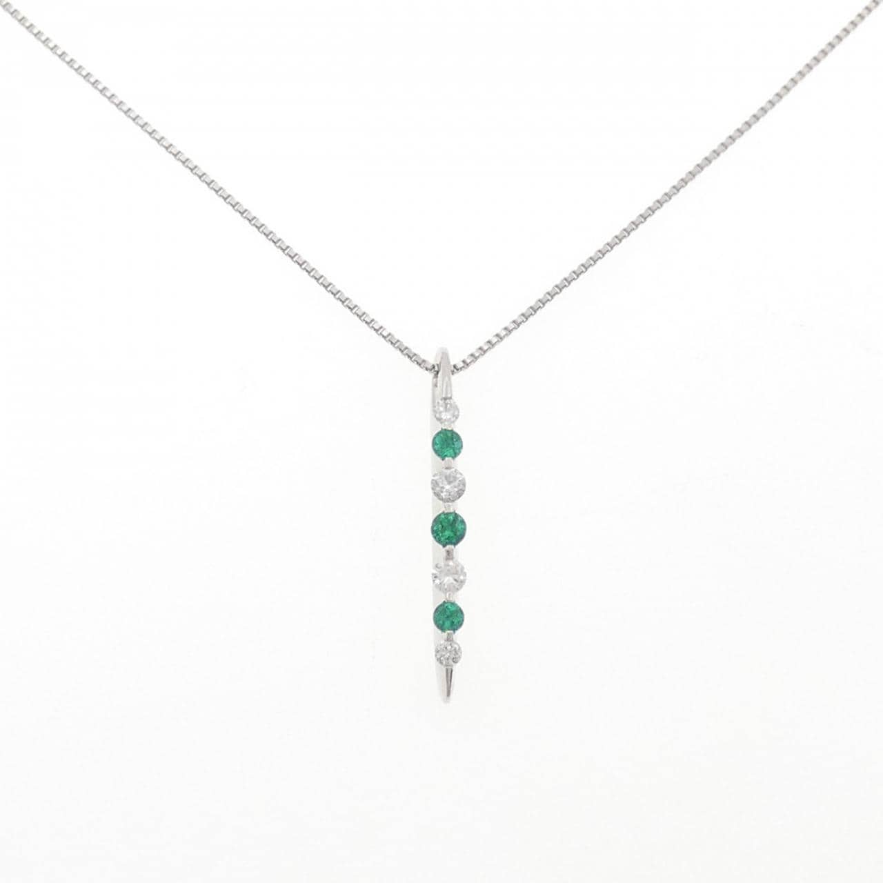 PT900/PT850 エメラルド ネックレス 0.24CT