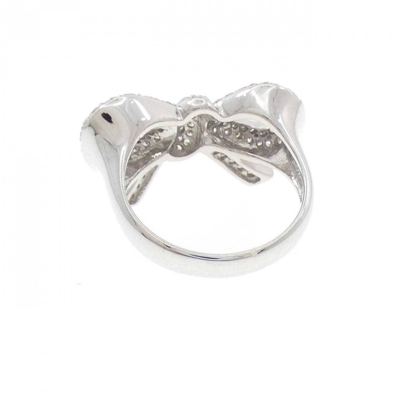 K18WG リボン ダイヤモンド リング 0.72CT