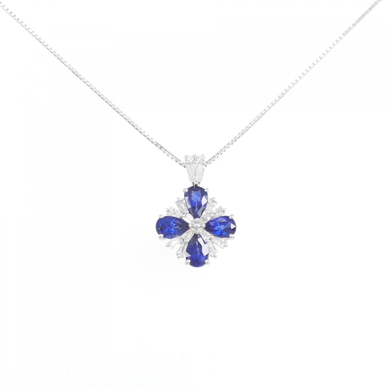 K18WG sapphire necklace 1.80CT