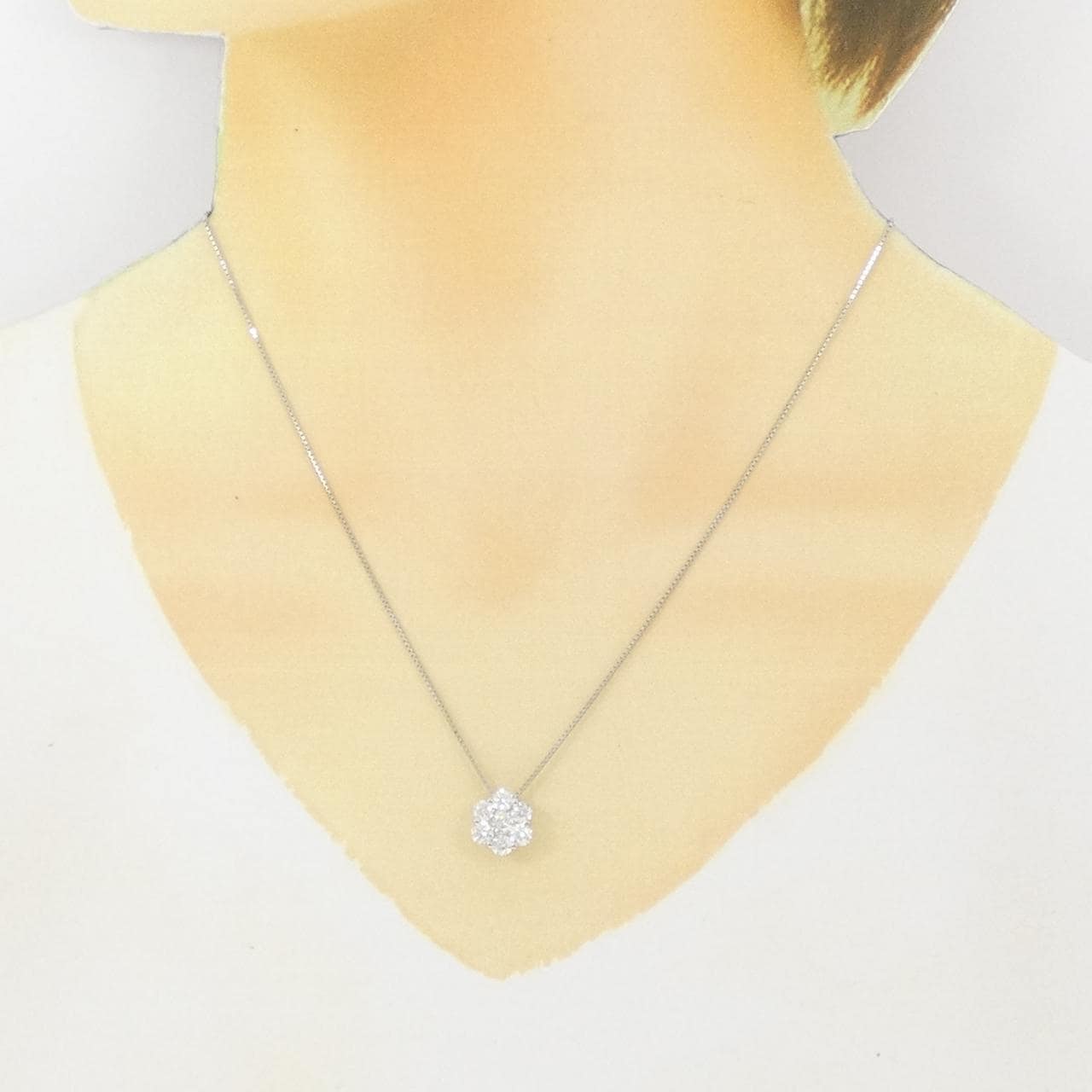 PT900/PT850 フラワー ダイヤモンド ネックレス 1.078CT