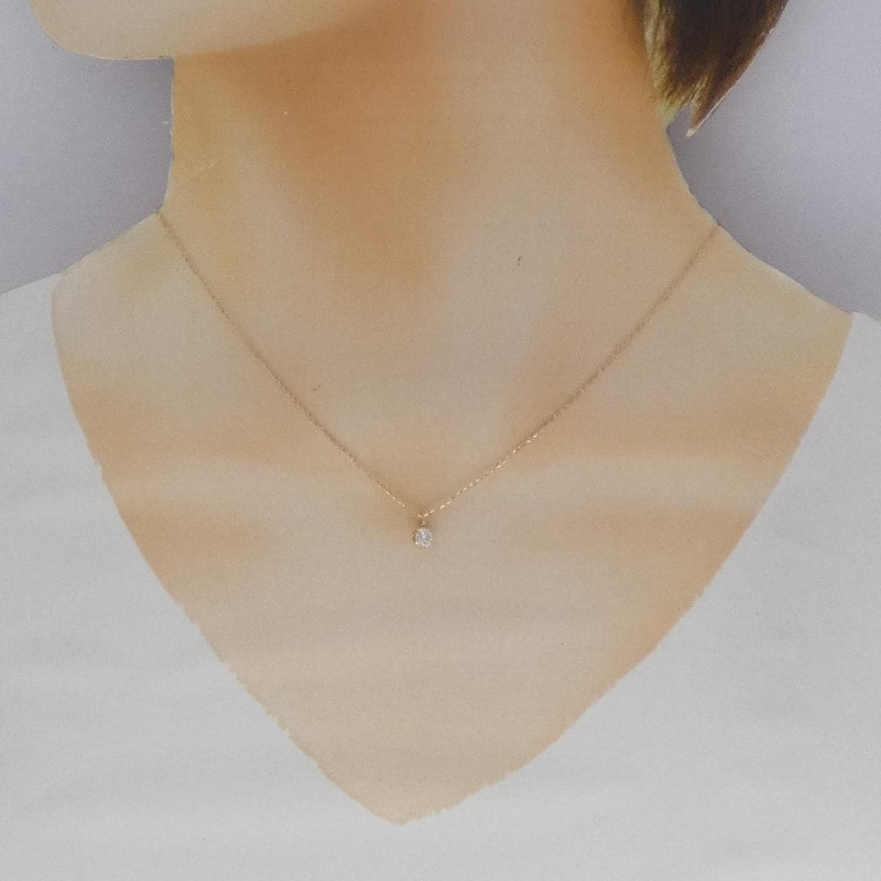 K18YG ソリティア ダイヤモンド ネックレス 0.302CT