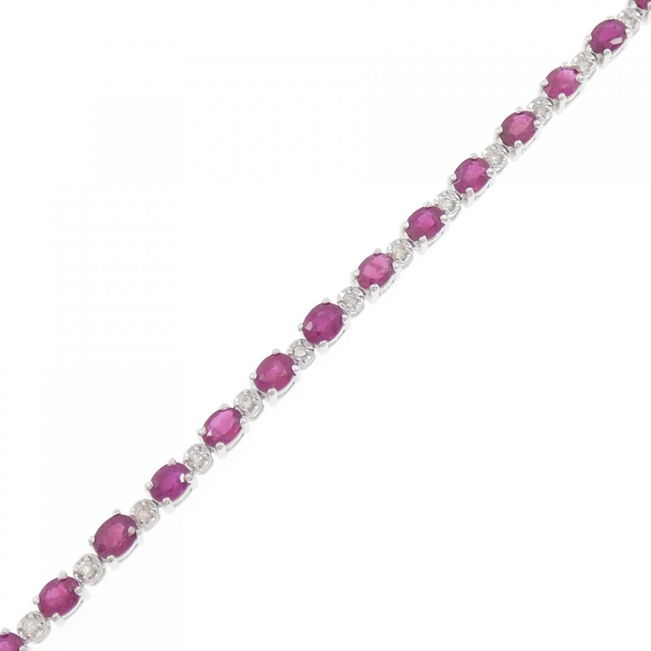 K18WG ルビー ブレスレット 5.80CT