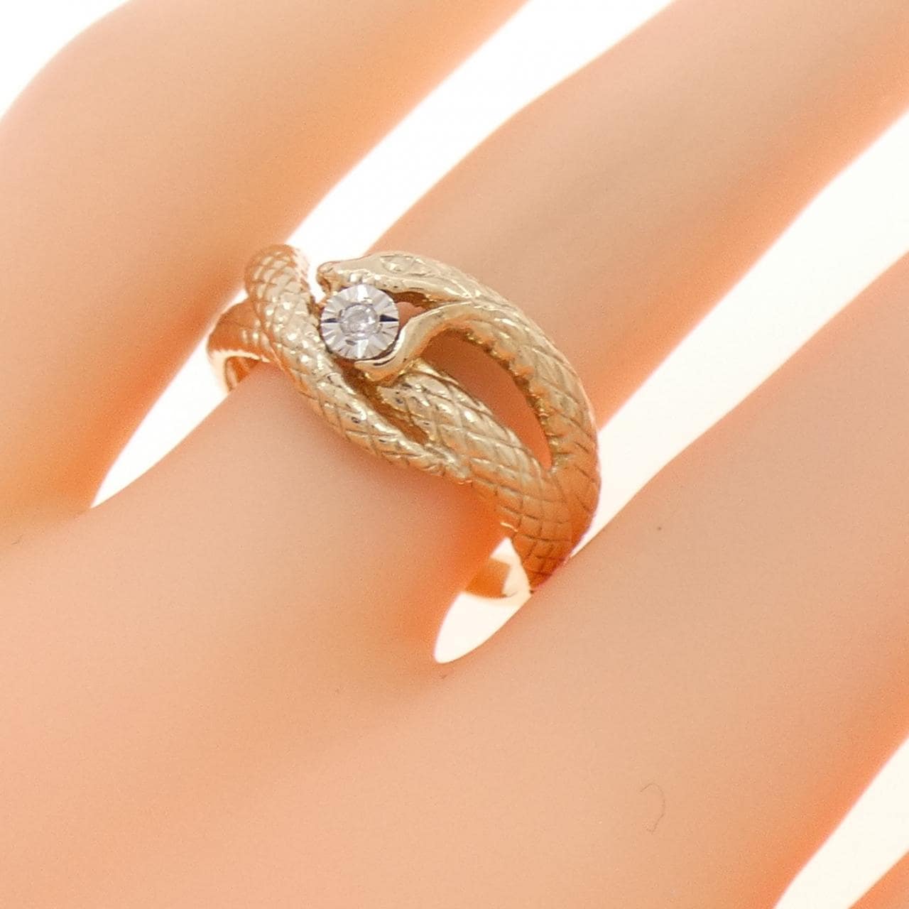 K10PG/K10WG スネーク ダイヤモンド リング