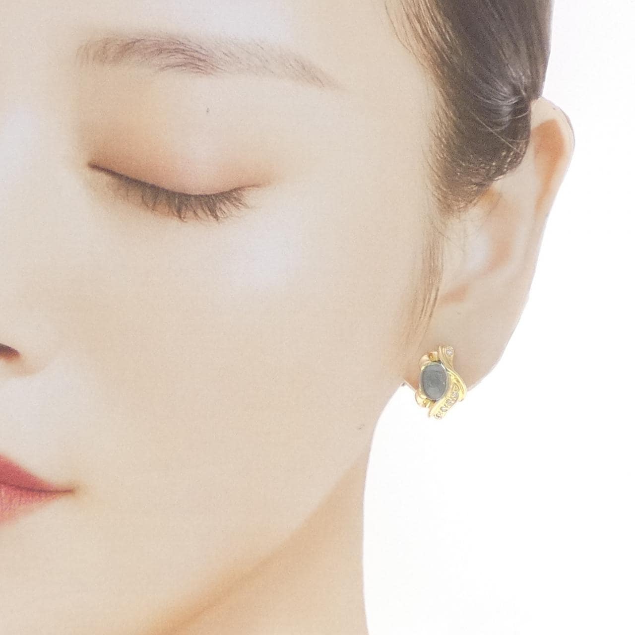K18YG ブルートパーズ イヤリング 3.00CT
