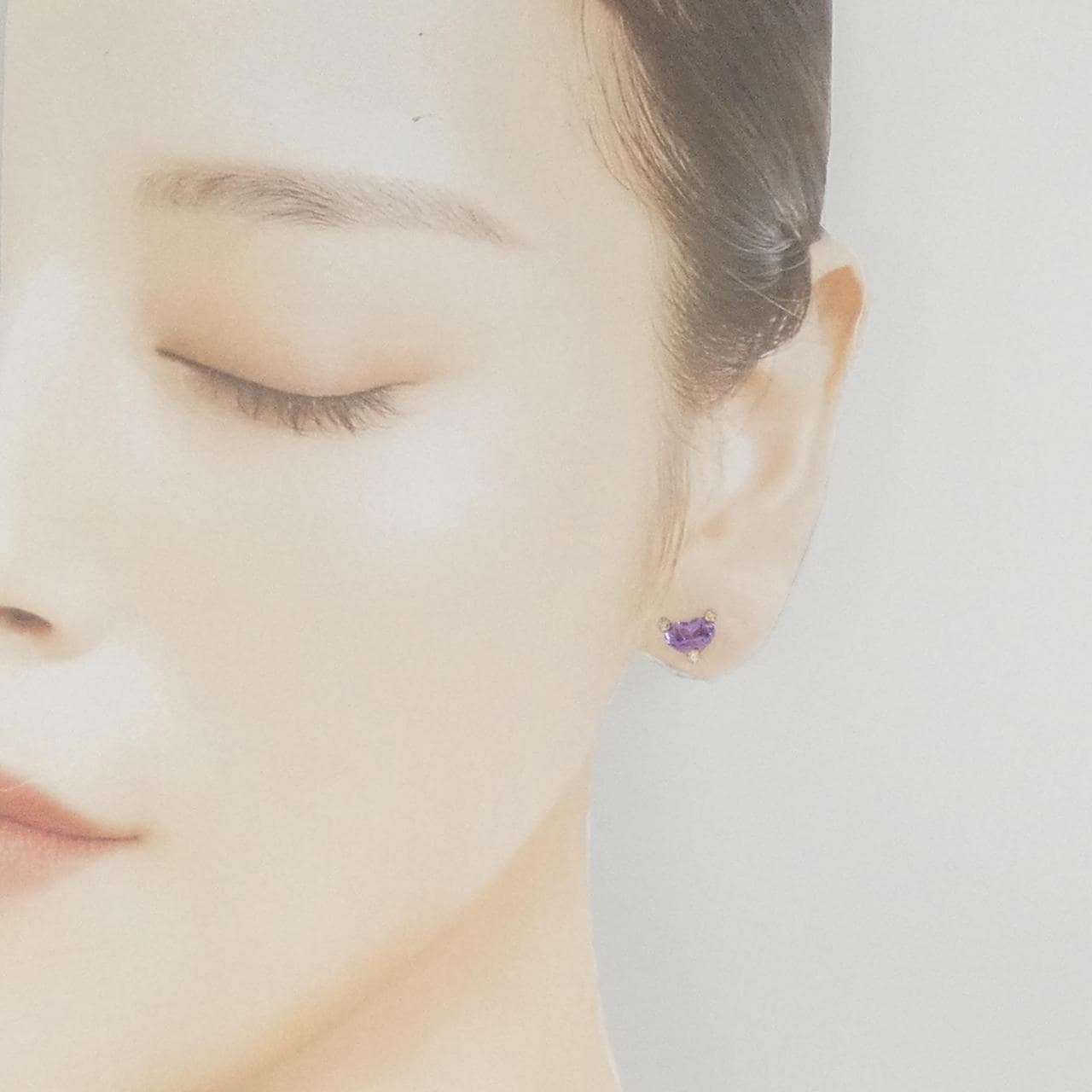 ポンテヴェキオ ハート アメジスト ピアス 1.32CT