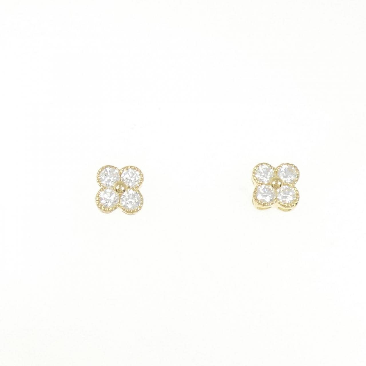 [BRAND NEW] K18YG flower Diamond earrings 0.504CT