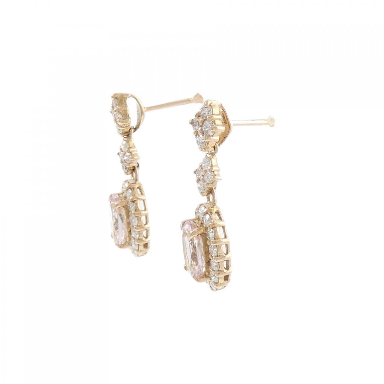 [BRAND NEW] K18PG Morganite Earrings 1.35CT