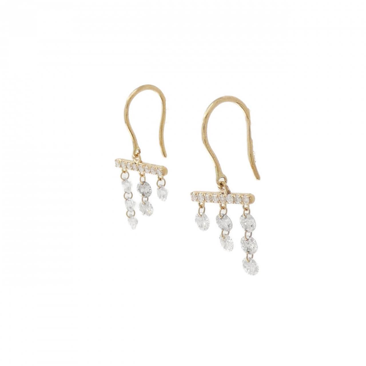 [BRAND NEW] K18YG Diamond Earrings 1.01CT