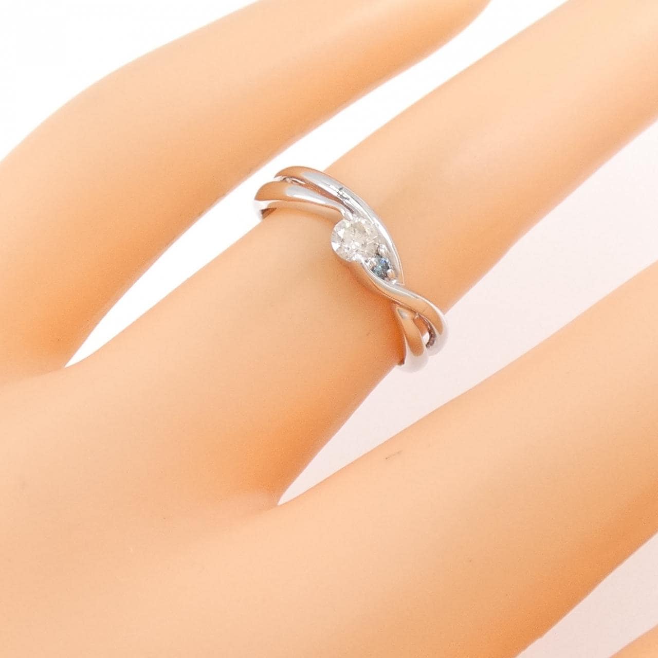 K18WG ダイヤモンド リング 0.10CT